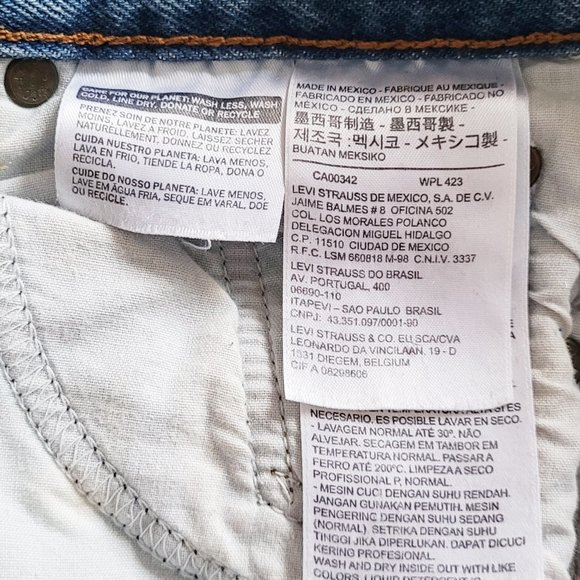 Levi's - Blue Wedgie Icon Straight Jeans In Partner in Crime Wash - Size 26 - Picture 8 of 13